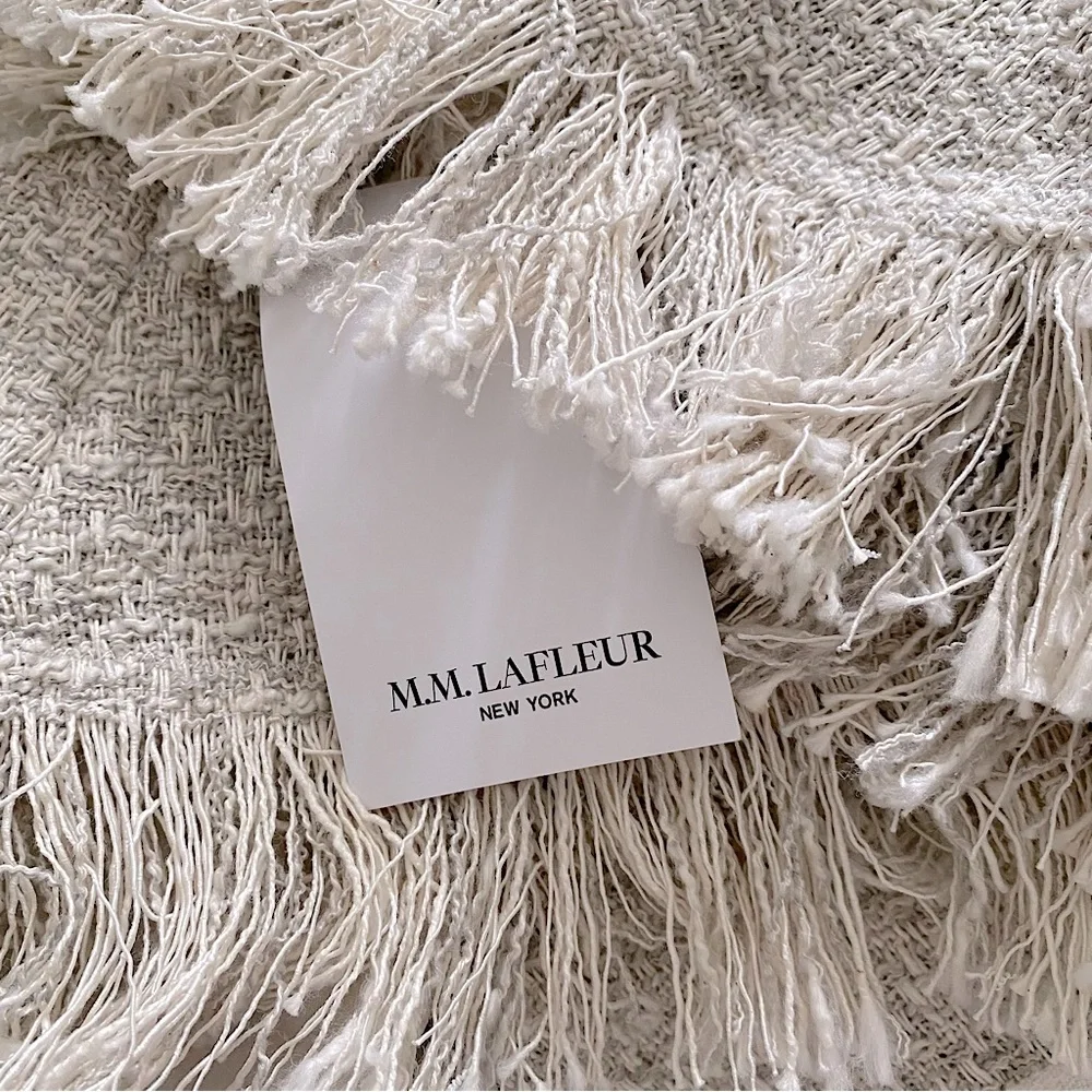 MM LAFLEUR LINDSAY COTTON TWEED SWING DRESS ELEGANT ROMANTIC CAREER Gray Ivory 6 - Picture 9 of 10